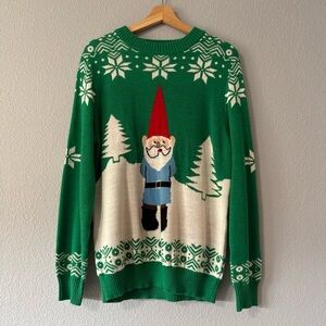 Tipsy Elves Ugly Santa Gnome Christmas Sweater Unisex Large